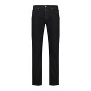 Zwart Gewassen Slim Fit Selvedge Denim Tela Genova , Black , Heren