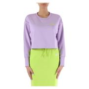 Geborduurde cropped katoenen sweatshirt Sun68 , Purple , Dames