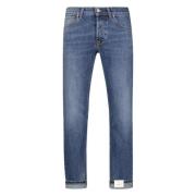 Klassieke Slim Fit Selvedge Denim Jeans Tela Genova , Blue , Heren