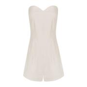 Ivoor Strapless Jumpsuit in Katoen-Viscose Mix Cortana , White , Dames