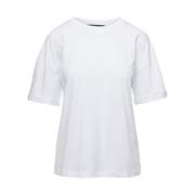 Witte Crewneck T-Shirt Polos Federica Tosi , White , Dames