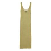 Zijden Pistache Tanktop met Zijopening Cortana , Green , Dames