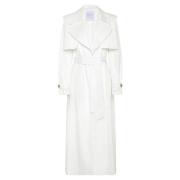 Klassieke Trenchcoat met Brede Revers MVP wardrobe , White , Dames