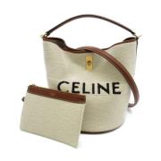 Pre-owned Canvas crossbody-bags Celine Vintage , White , Dames