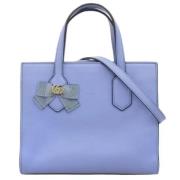 Pre-owned Leather totes Gucci Vintage , Blue , Dames