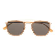 Glossy Gold Brown Zonnebril Mykita , Yellow , Unisex