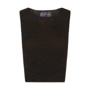 Bruine Cashmere Mouwloze Top Melange Cortana , Brown , Dames