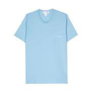 Logo-print katoenen T-shirt in hemelsblauw Comme des Garçons , Blue , ...
