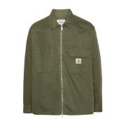 Herringbone Cotton Shirt Jacket Carhartt Wip , Green , Dames