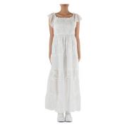 Chiffon jurk met contrast borduurwerk Guess , White , Dames