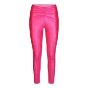 Glanzende Kycra Leggings Versace Jeans Couture , Pink , Dames