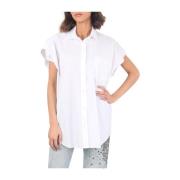 Witte Casual Shirt 100% Katoen Gaëlle Paris , White , Dames