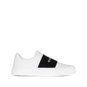 Logo-Webbing Low-Top Sneakers Wit Givenchy , White , Dames