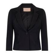 Zwarte Jas Milano Design Kant Twinset , Black , Dames