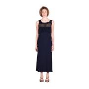 Elegant Silk Dresses Seafarer , Blue , Dames
