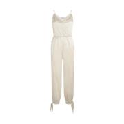 Satin Lange Jumpsuit Ivoor Jijil , White , Dames