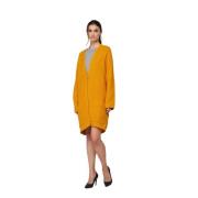 Oversize Mosterd Cardigan Diepe V-Hals Twinset , Yellow , Dames