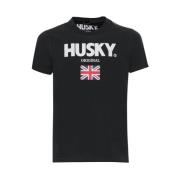 Korte mouwen katoenen T-shirt collectie Husky Original , Black , Heren