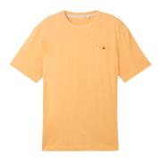 Linnen T-shirt gewassen oranje Tom Tailor , Orange , Heren