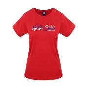 Korte Mouw Katoenen T-shirt Effen North Sails , Red , Dames