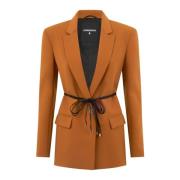 Oker Oversized Gestructureerde Blazer Patrizia Pepe , Orange , Dames