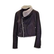 Pre-owned Leather outerwear Rick Owens Pre-owned , Black , Dames