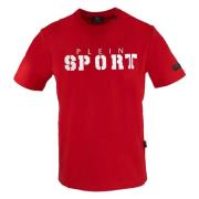 Korte mouwen ronde hals katoenen T-shirt Plein Sport , Red , Heren