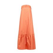 Oranje Mouwloze Jurk met Ruche Kaos , Orange , Dames