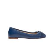 Blauwe Carla Leren Ballet Flats Scarosso , Blue , Dames