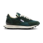 Groene Splitleren Sneaker Made in Italy RUN OF , Green , Heren