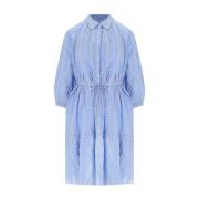 Lichtblauwe Broderie Anglaise Overhemdjurk Woolrich , Blue , Dames