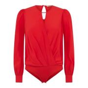 Rode Gedrapeerde Cross-Over Blouse Twinset , Red , Dames