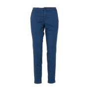 Blauwe Katoenen Broek NorHeren Pasvorm Zakken Fay , Blue , Dames