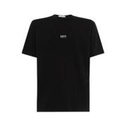Effen Crew Neck T-Shirt Sotf , Black , Heren