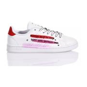 Handgemaakte Wit Rode Sneakers Adidas , Multicolor , Heren