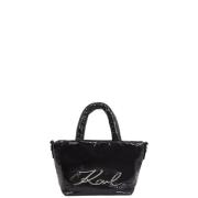 Signature Soft Tote Nylon Tas Karl Lagerfeld , Black , Dames