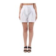 Katoenen shorts met knoopdetail Patrizia Pepe , White , Dames