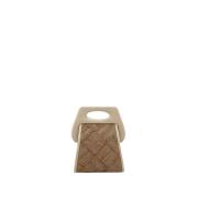 Geweven Stro Mini Tote Tas THEMOIRè , Beige , Dames