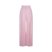 Roze Wijde Grain de Poudre Broek Alexander McQueen , Pink , Dames