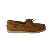 Handgemaakte Kameel Leren Bootschoenen Sebago , Brown , Heren