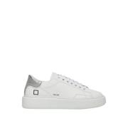 Witte-Zilver Leren Sneakers voor Vrouwen D.a.t.e. , White , Dames