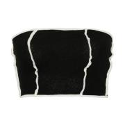 Zwarte Polyester Strapless Crop Top Nanushka , Black , Dames