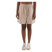 Bermuda in Felpa met Zijlogo Hinnominate , Beige , Dames