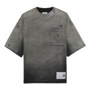 Zwarte Sunfaded Oversized Tee Mihara Yasuhiro , Gray , Dames