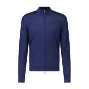 Zachte Wollen Vest met Rits Gran Sasso , Blue , Heren