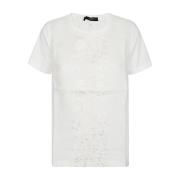Etnisch Geborduurd Katoen Wit T-shirt Max Mara Weekend , White , Dames