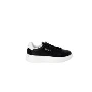 Zwarte Leren Sneakers met Rubberen Zool Liu Jo , Black , Heren