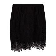 Zwarte Kanten Detail Rok Isabel Marant , Black , Dames