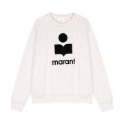 Beige Sweater met Zwart Logo Isabel Marant , Beige , Heren