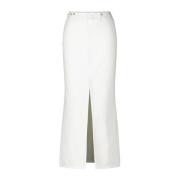 Witte Maxi Jeans Rok Closed , White , Dames